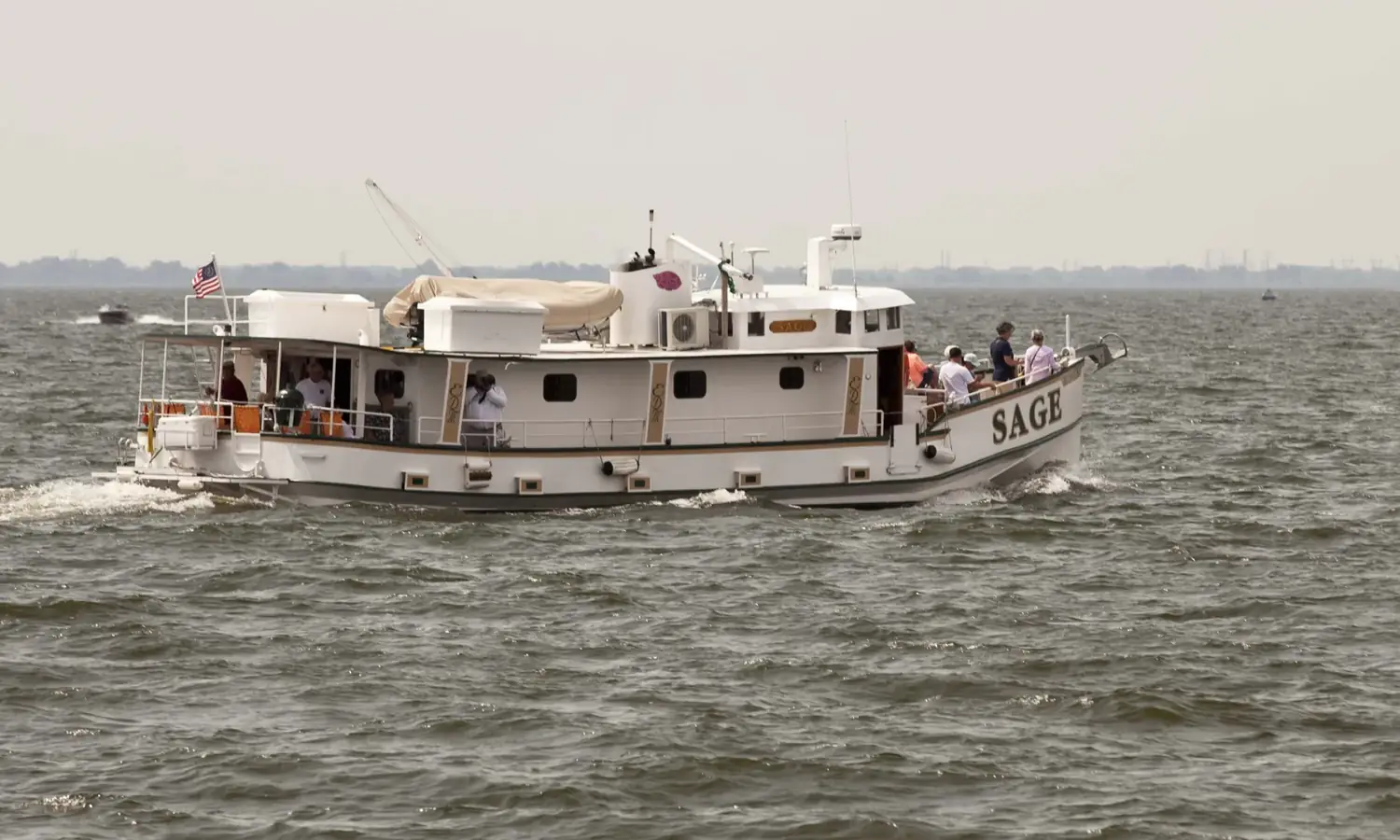 Sage underway with her crew aboard